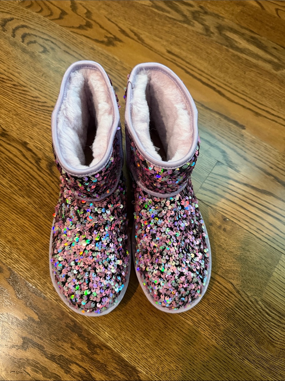 UGG lilac Sequin Short Sheepskin ankle  Boots 9